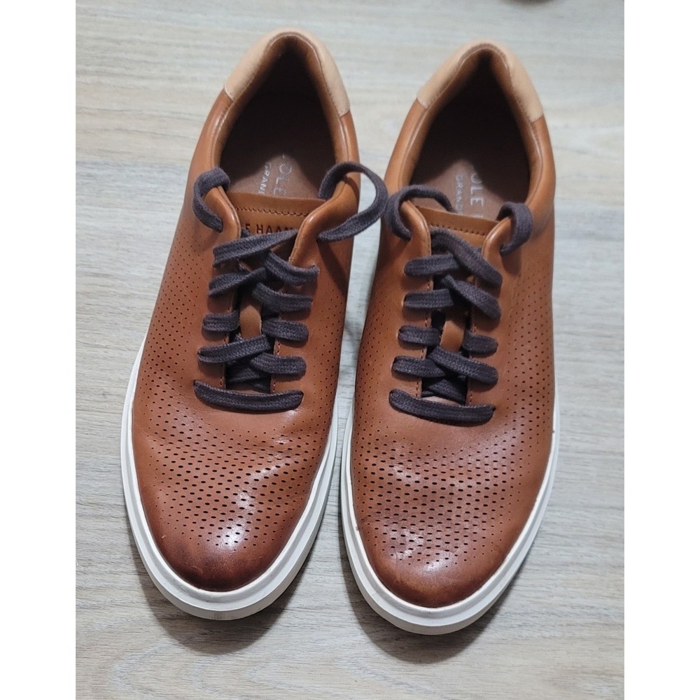 Cole Haan Men's GrandPrø Rally Laser Cut Medium Brown Sneakers‎ Size 8.5 M